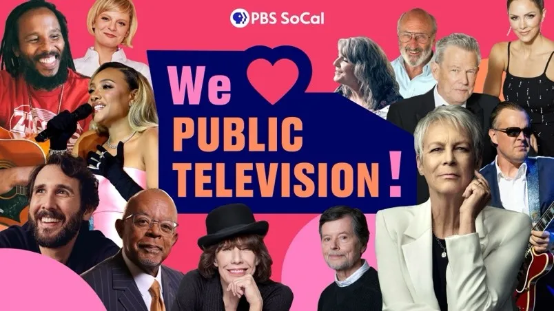 حضور جاش گروبن و جیمی لی کرتیس در تله‌تون PBS SoCal برای حمایت از تلویزیون عمومی پس از قطع بودجه ترامپ